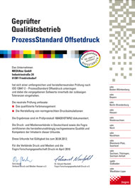 ProzessStandard Offsetdruck; ISO 12647-2 zertifiziert